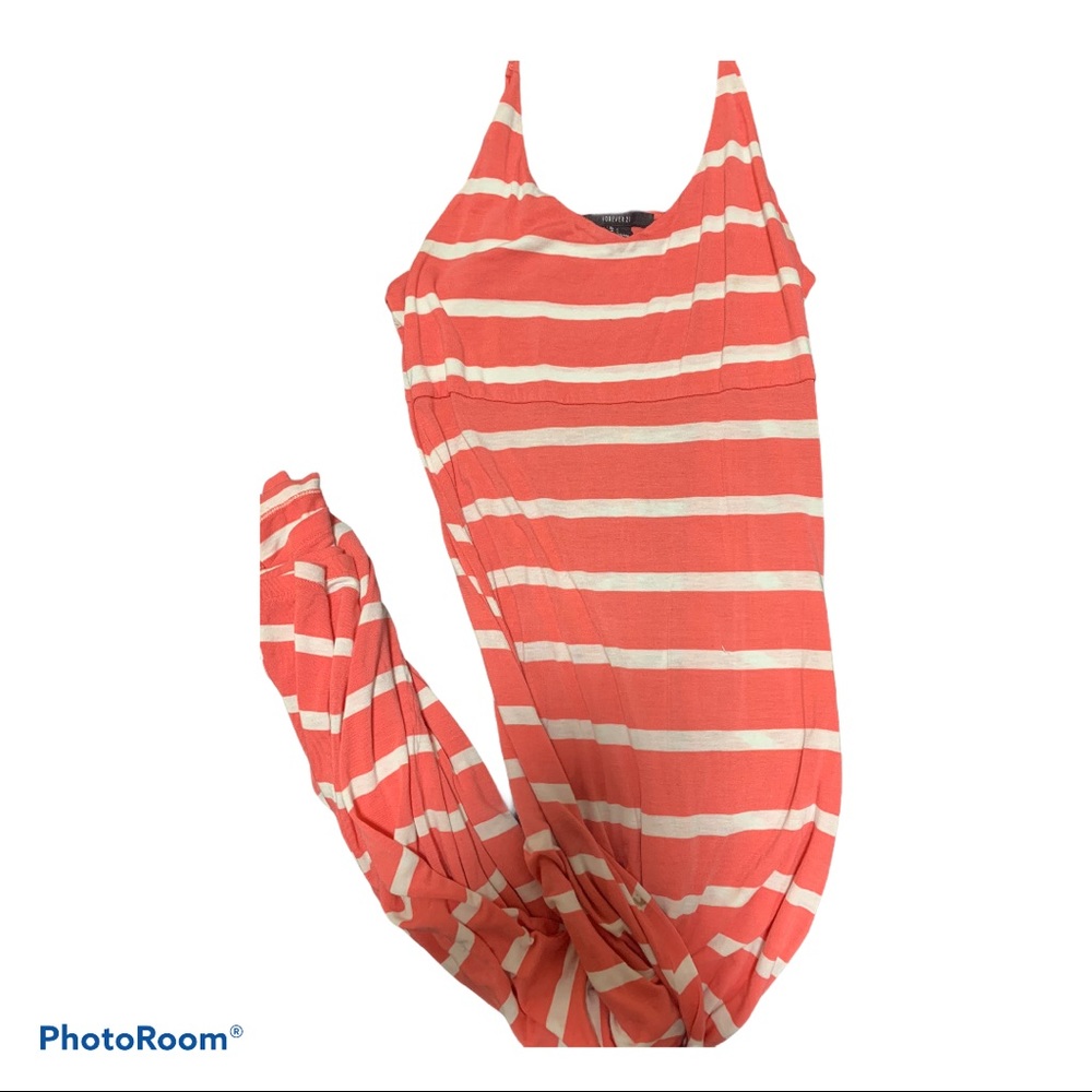 Forever 21 Coral Stripe Maxi dress